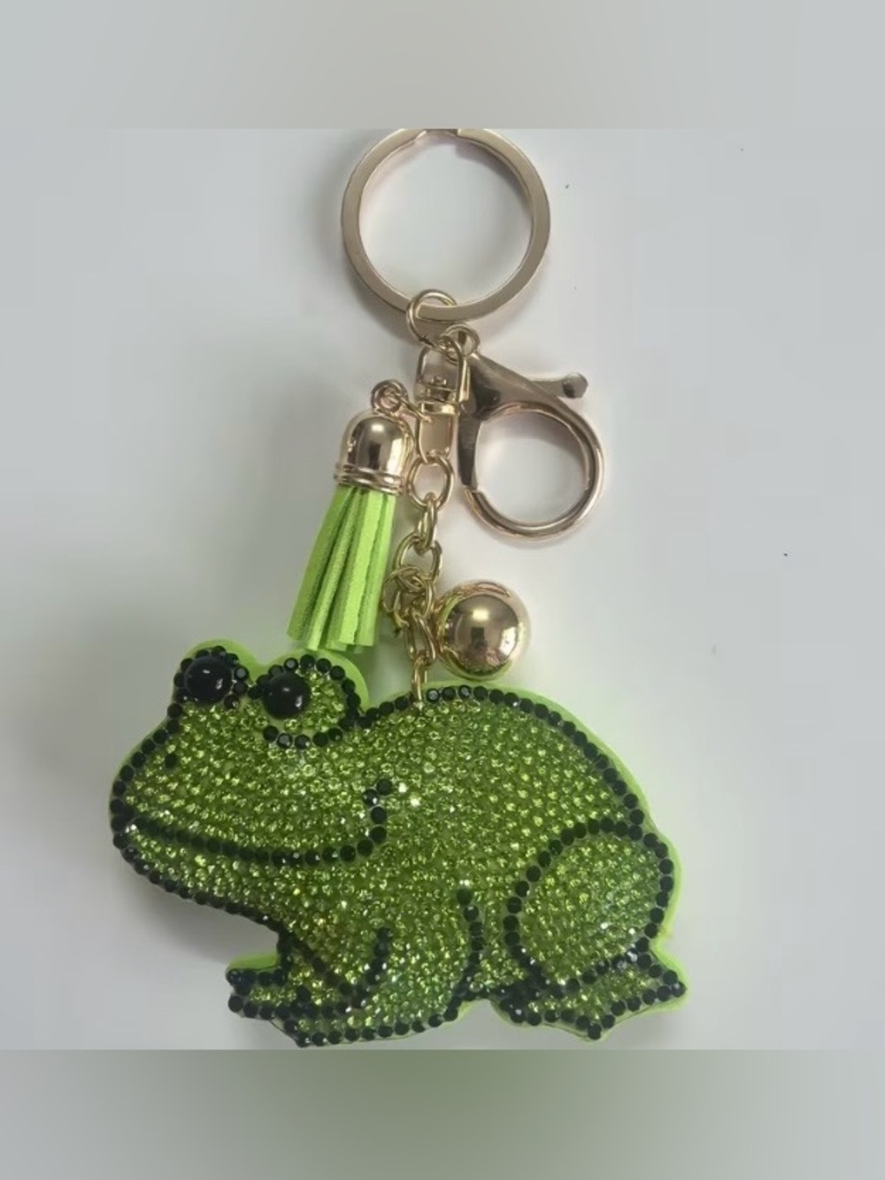 $42.00- Adorable Green Crystal Froggy Bag Charm Keychain
